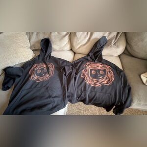 Hand bleach painted Coraline hoodie.